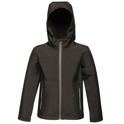 Regatta Junior Kids Octagon 3-Layer Hooded Softshell Black